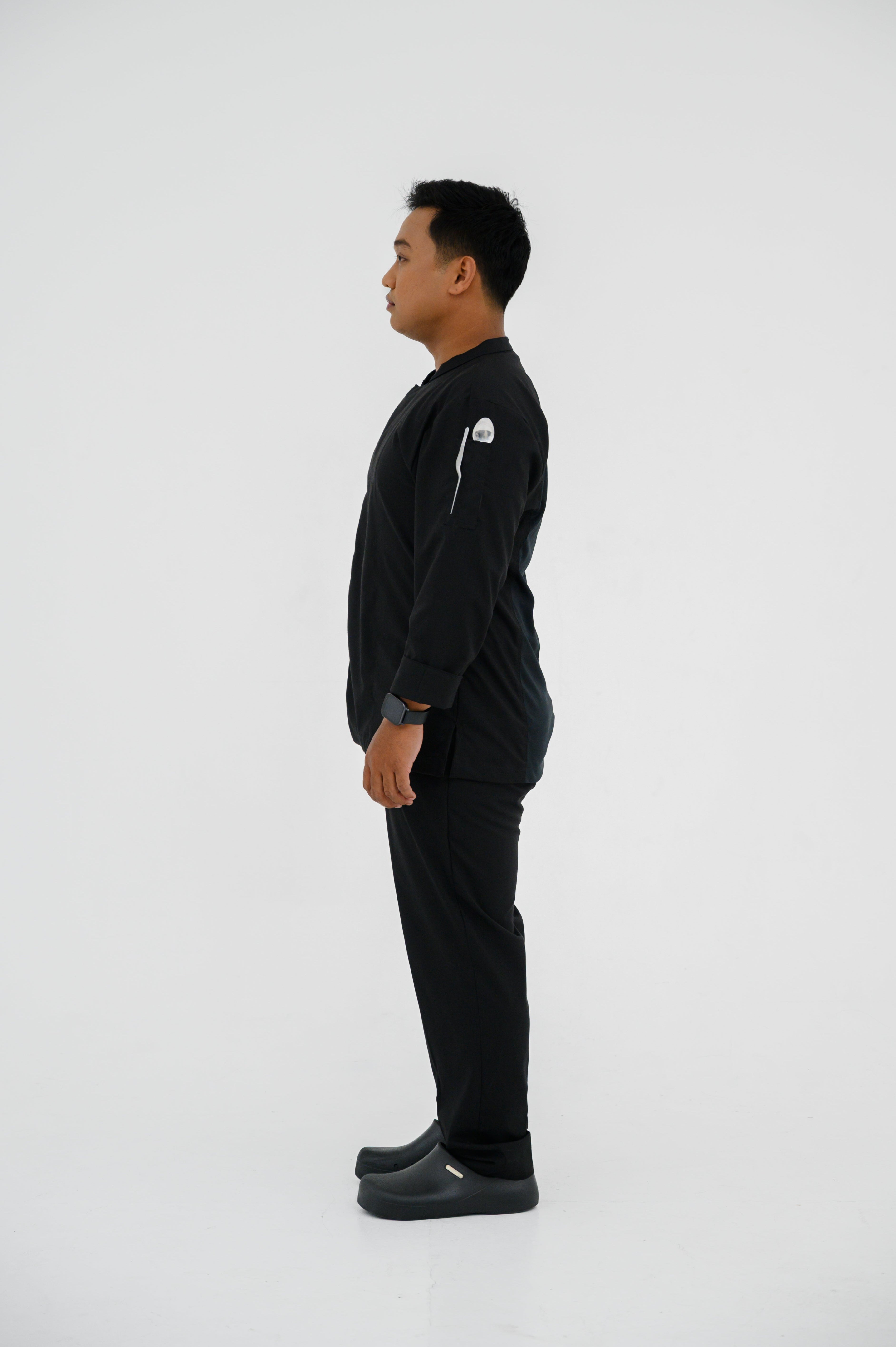 Jaket Koki ML Double Breasted Lengan Panjang MFB Dry Fit