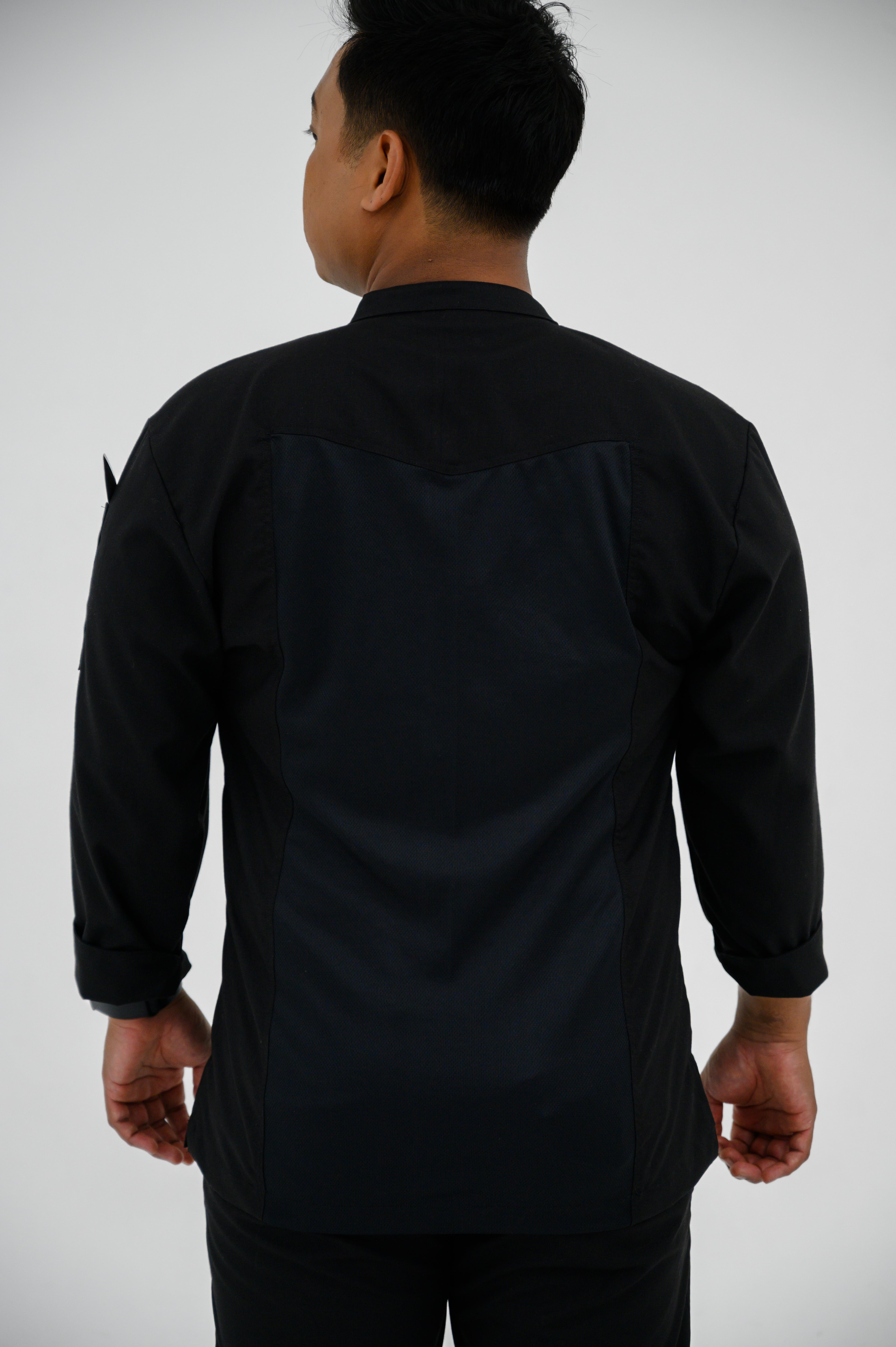 Jaket Koki ML Double Breasted Lengan Panjang MFB Dry Fit