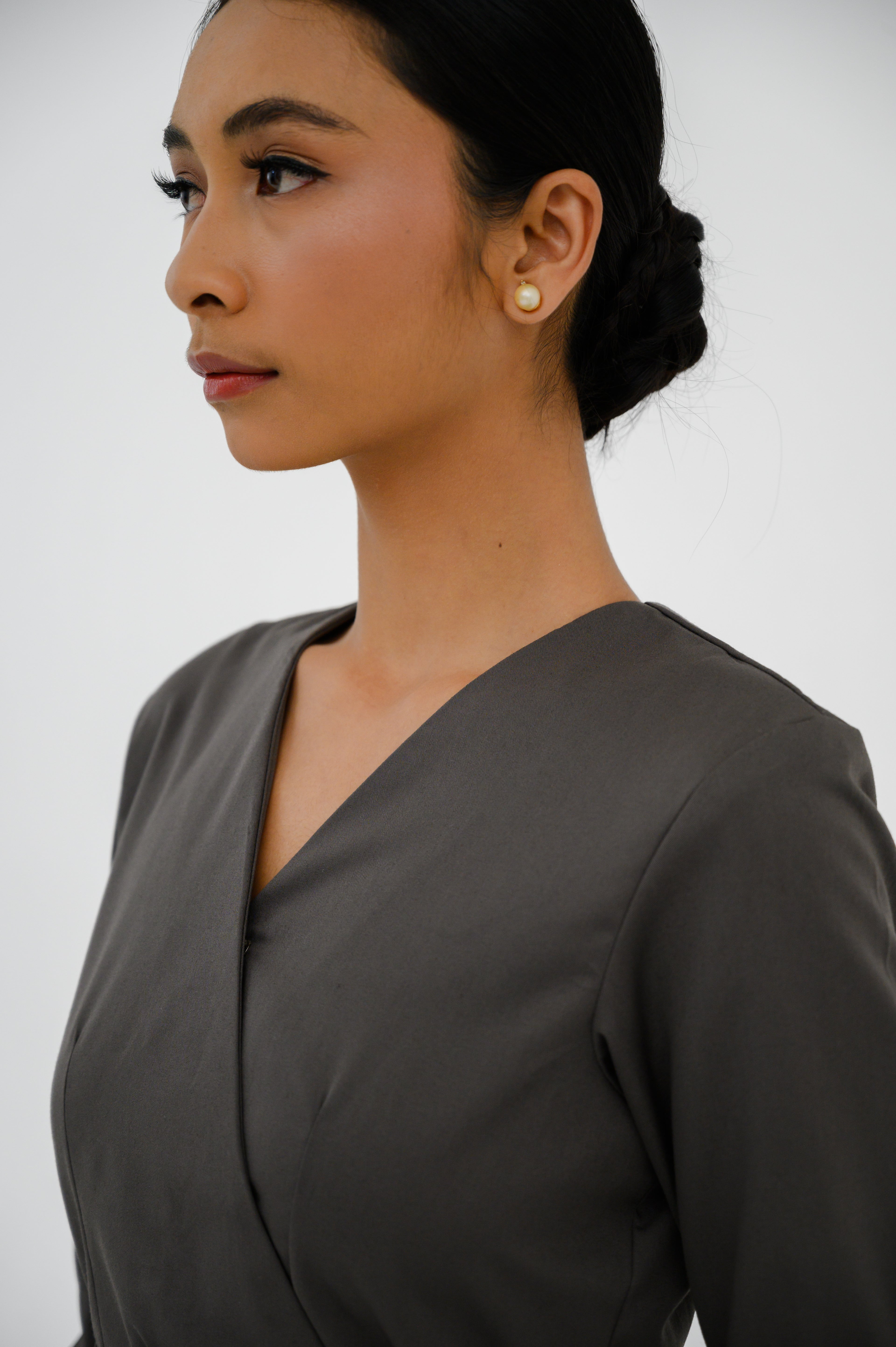 Gaun FML V-Neck Lengan Siku 2 PR