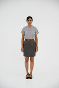 Atasan FML Mandarin V-Neck Lengan Pendek 2 PR - Bergaris