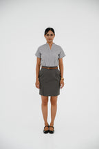Atasan FML Mandarin V-Neck Lengan Pendek 2 PR - Bergaris