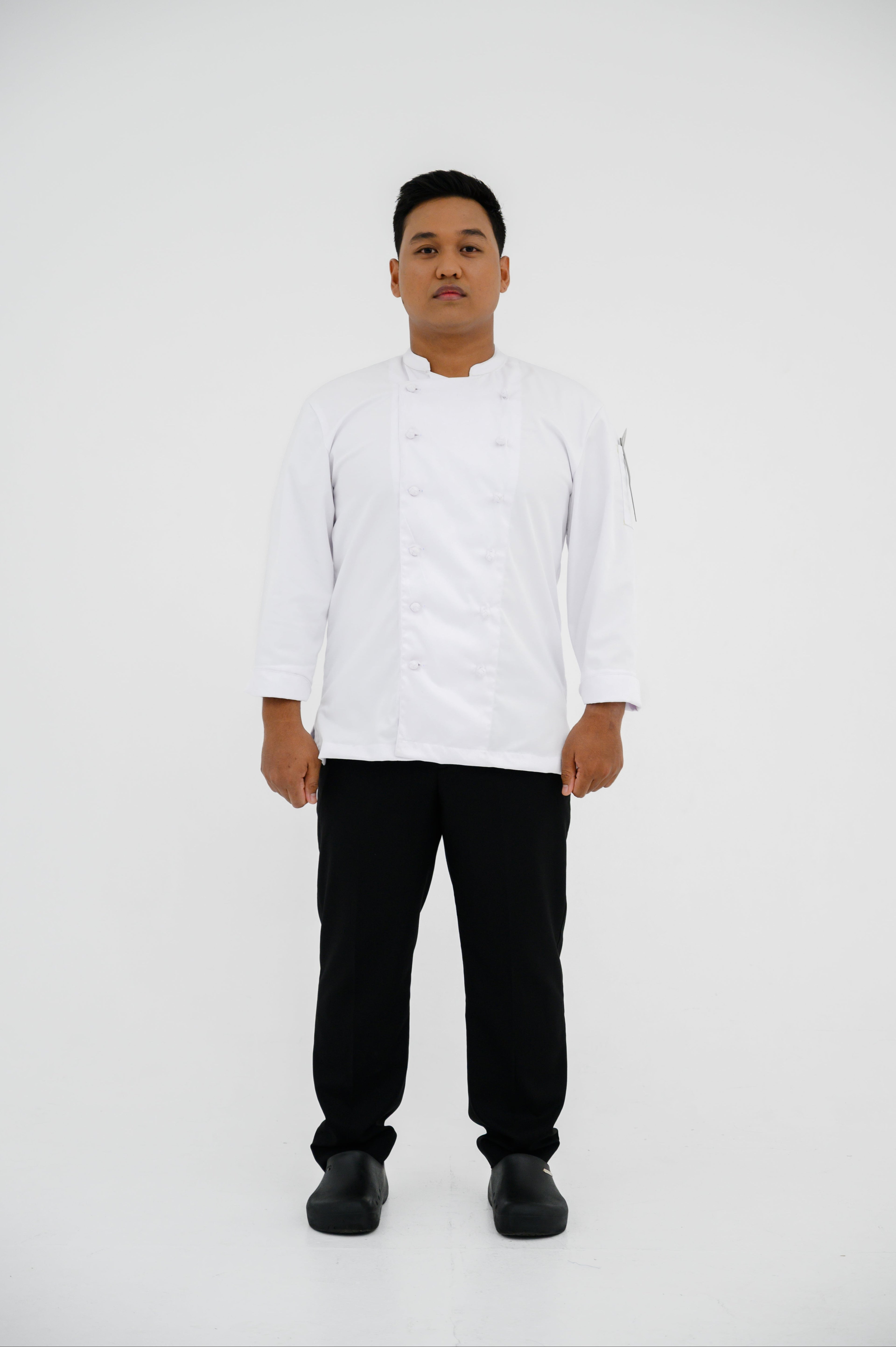 Jaket Koki ML Double Breasted L/S Campuran Kain Dry Fit
