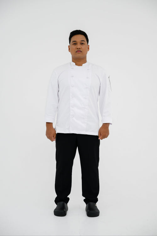 Jaket Koki ML Double Breasted L/S Campuran Kain Dry Fit