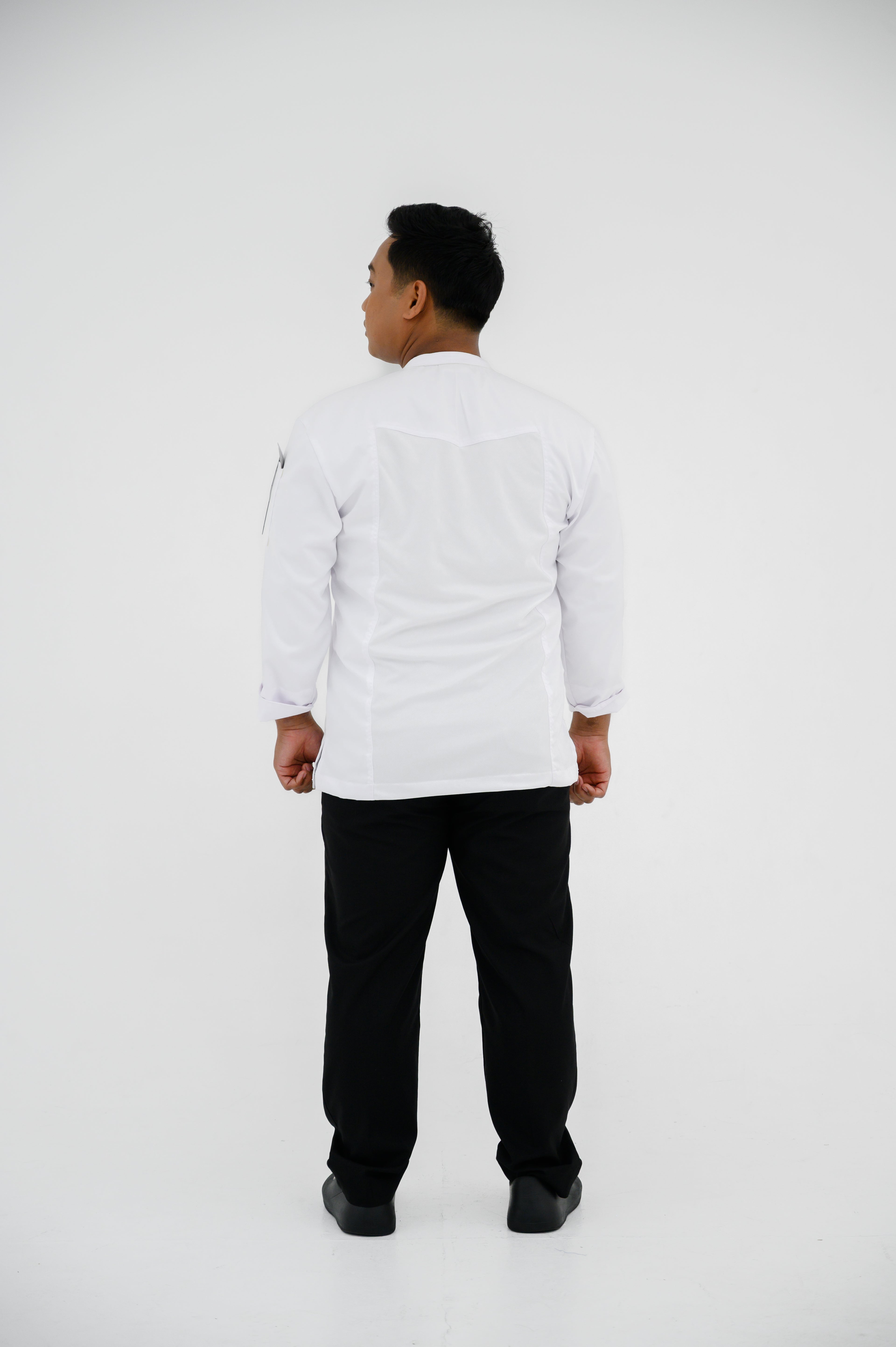 Jaket Koki ML Double Breasted L/S Campuran Kain Dry Fit