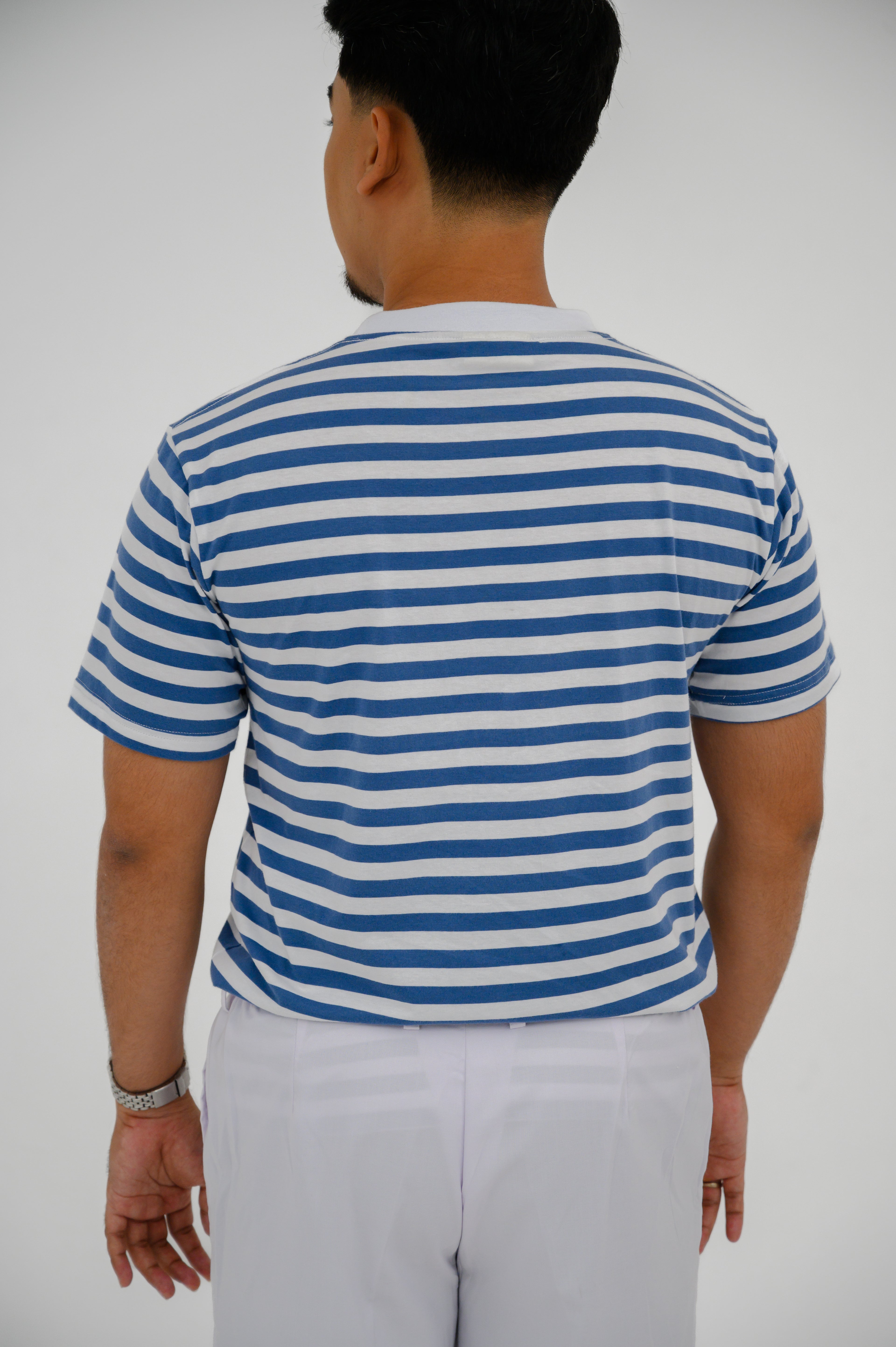 Kaos ML Crewneck Lengan Pendek - Bergaris
