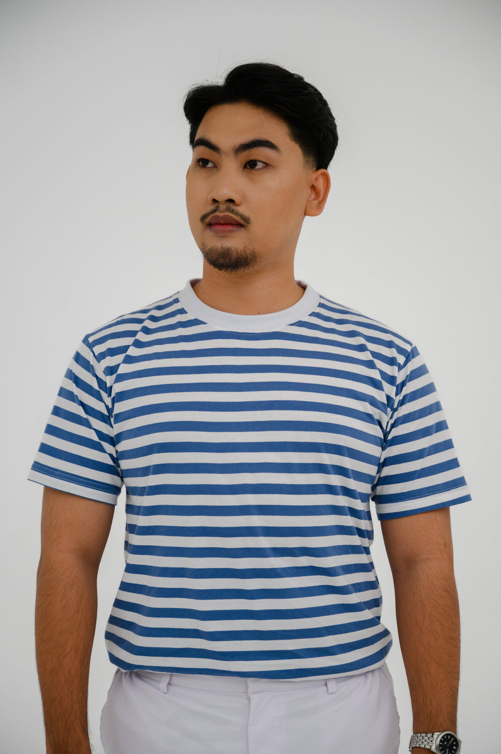 Kaos ML Crewneck Lengan Pendek - Bergaris
