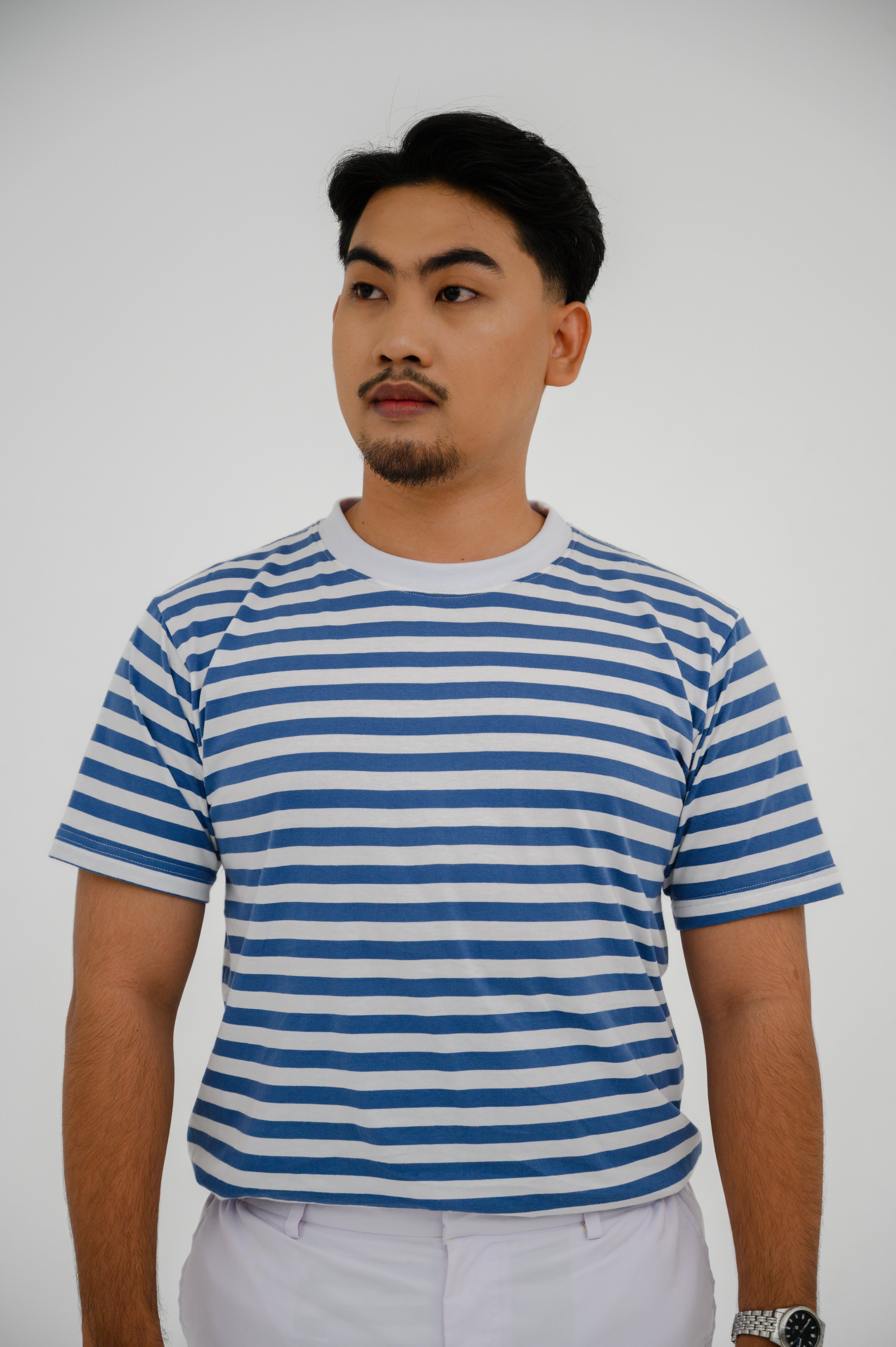 Kaos ML Crewneck Lengan Pendek - Bergaris