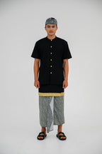 Atasan ML Mandarin Bali Lengan Pendek 2PR - Hitam