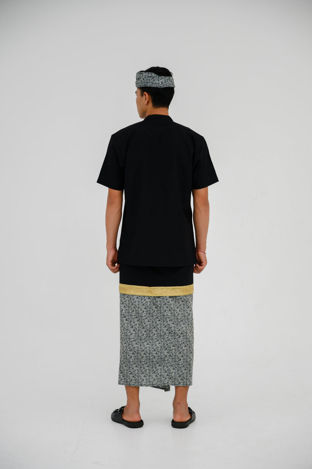 Atasan ML Mandarin Bali Lengan Pendek 2PR - Hitam