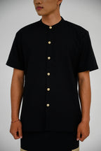 Atasan ML Mandarin Bali Lengan Pendek 2PR - Hitam