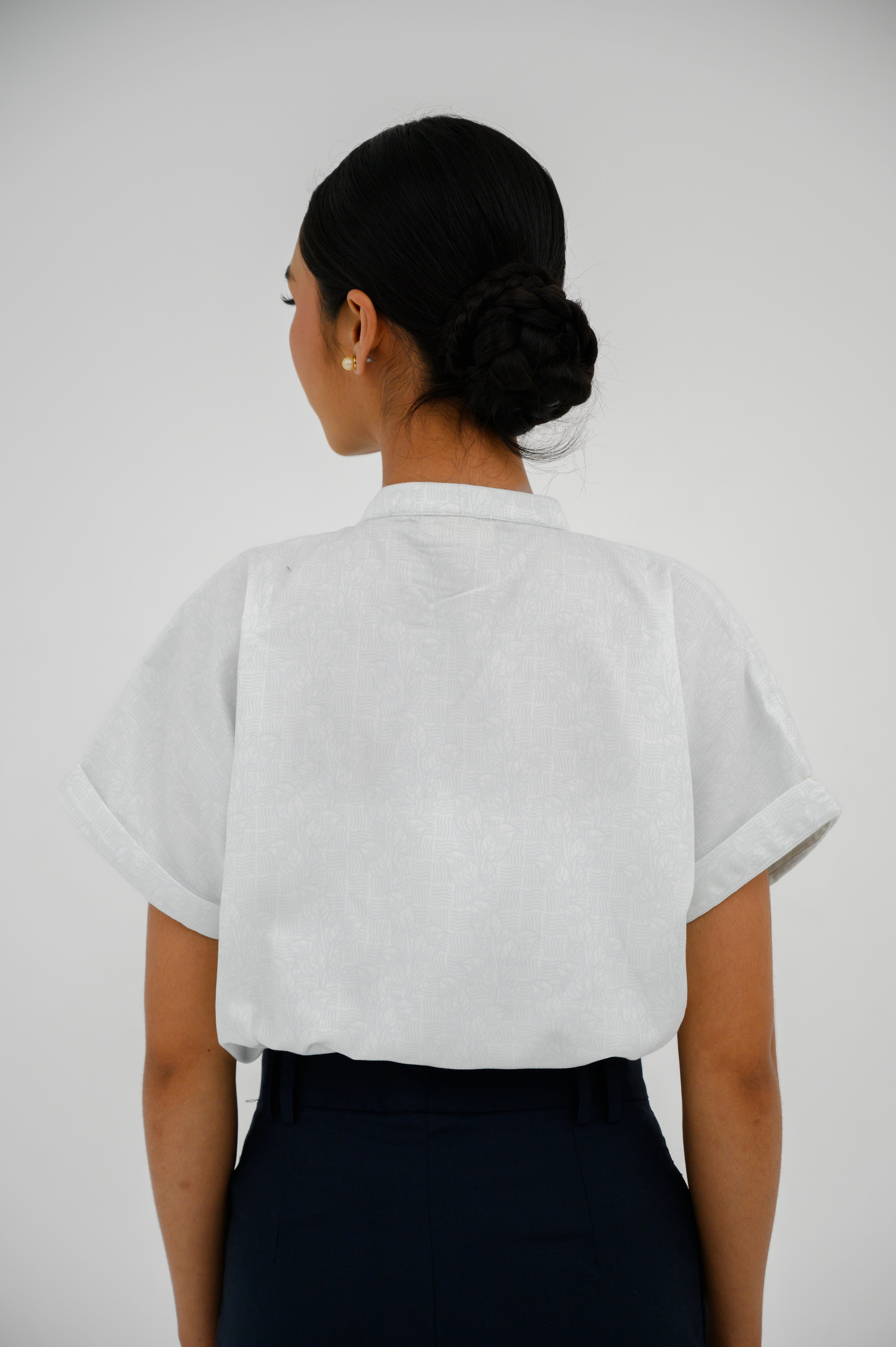 Atasan FML Mandarin V-neck Lengan Pendek 2 PR - Relaxed fit