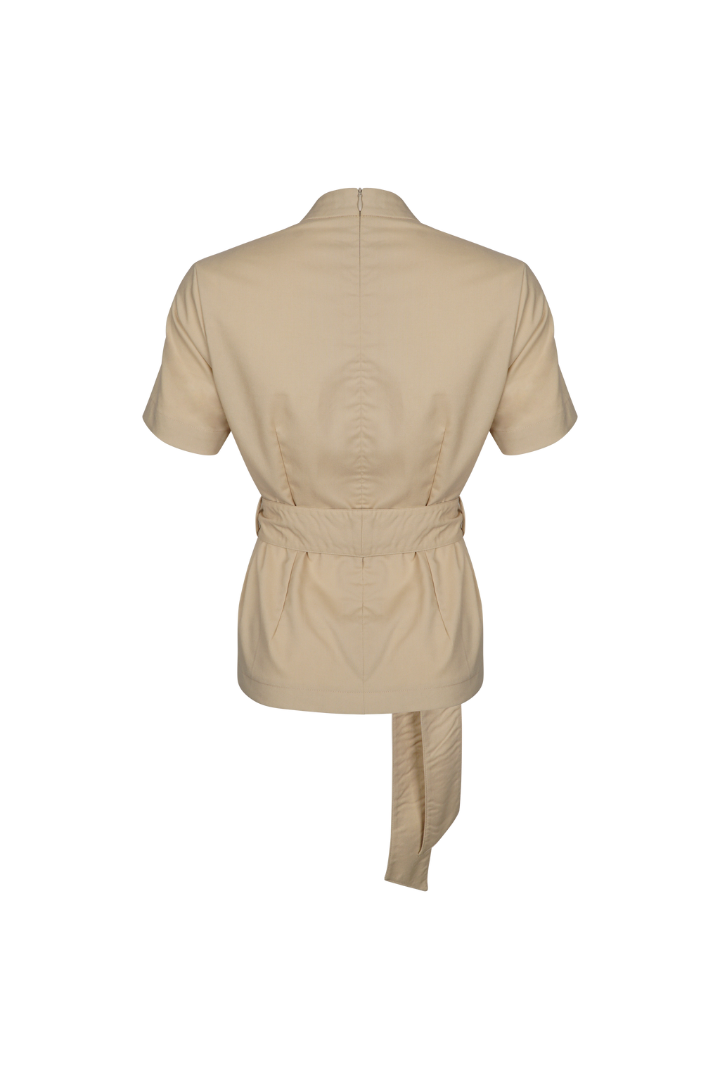 Atasan FML Mandarin V-neck S/S 2 PR Ritsleting Belakang