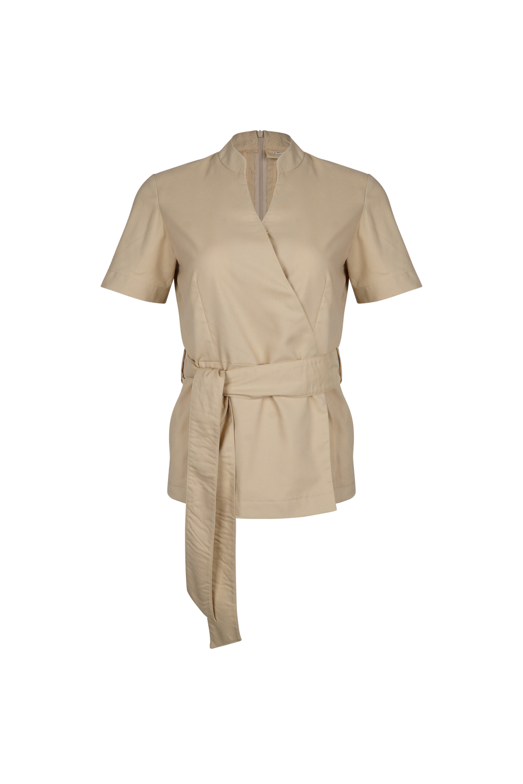 Atasan FML Mandarin V-neck S/S 2 PR Ritsleting Belakang