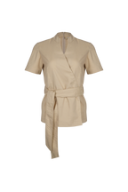 Atasan FML Mandarin V-neck S/S 2 PR Ritsleting Belakang